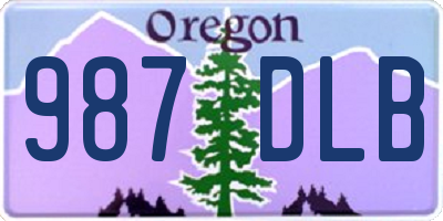 OR license plate 987DLB