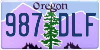 OR license plate 987DLF