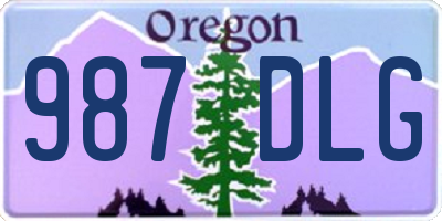 OR license plate 987DLG