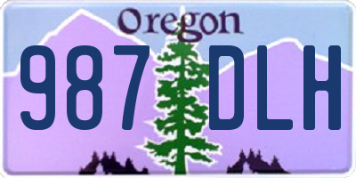 OR license plate 987DLH