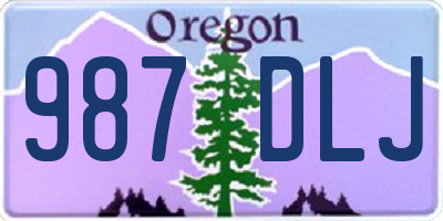 OR license plate 987DLJ