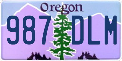 OR license plate 987DLM