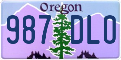 OR license plate 987DLO