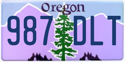 OR license plate 987DLT