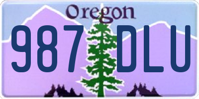 OR license plate 987DLU