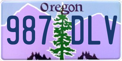 OR license plate 987DLV