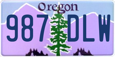 OR license plate 987DLW