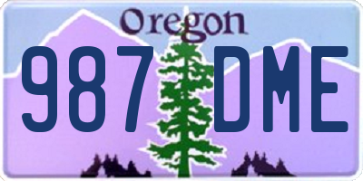 OR license plate 987DME