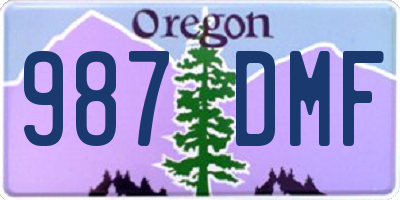 OR license plate 987DMF