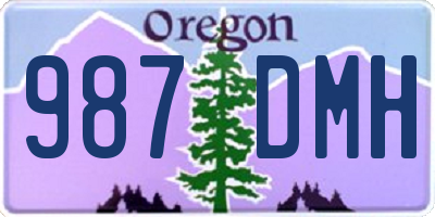 OR license plate 987DMH