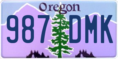 OR license plate 987DMK