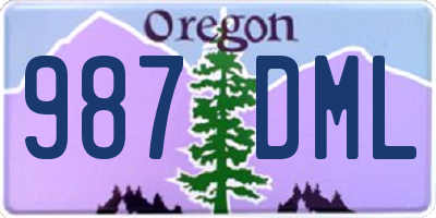 OR license plate 987DML