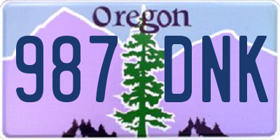 OR license plate 987DNK