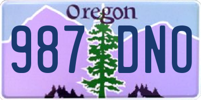 OR license plate 987DNO