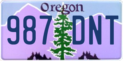 OR license plate 987DNT