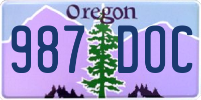 OR license plate 987DOC