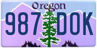 OR license plate 987DOK