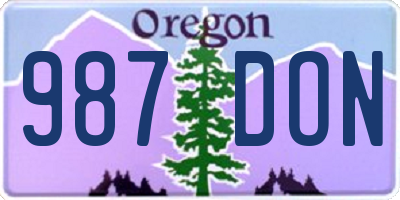 OR license plate 987DON