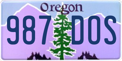 OR license plate 987DOS