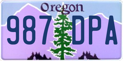 OR license plate 987DPA