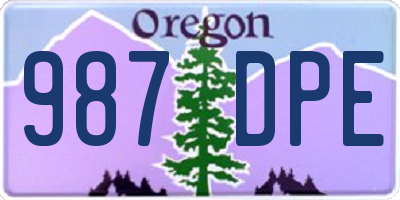 OR license plate 987DPE