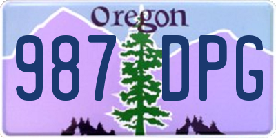 OR license plate 987DPG