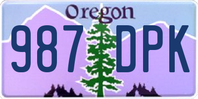 OR license plate 987DPK