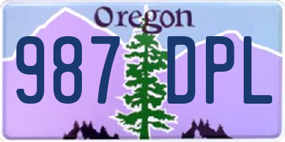 OR license plate 987DPL