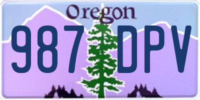 OR license plate 987DPV