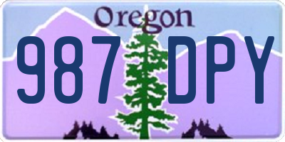 OR license plate 987DPY
