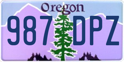 OR license plate 987DPZ
