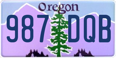 OR license plate 987DQB