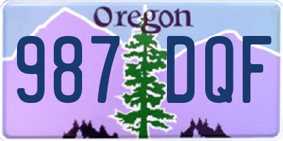 OR license plate 987DQF
