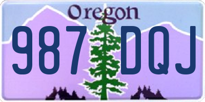 OR license plate 987DQJ
