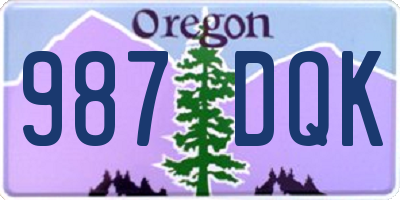 OR license plate 987DQK