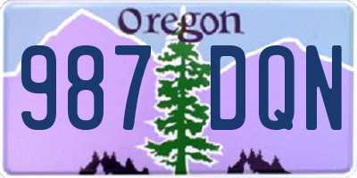 OR license plate 987DQN