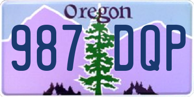 OR license plate 987DQP