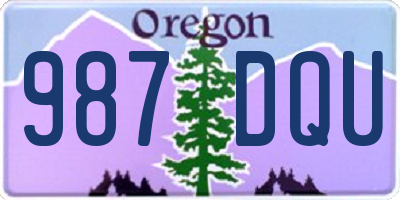 OR license plate 987DQU