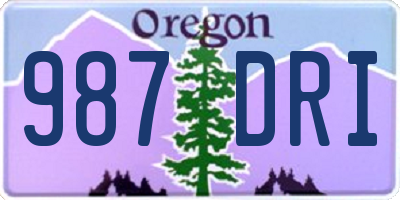 OR license plate 987DRI