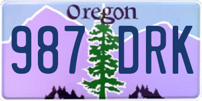OR license plate 987DRK