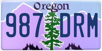 OR license plate 987DRM