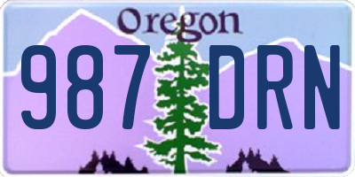 OR license plate 987DRN