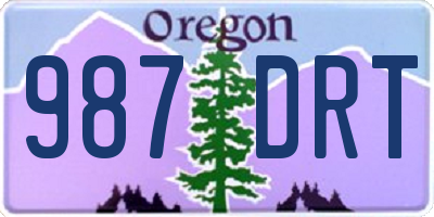 OR license plate 987DRT