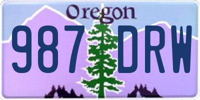 OR license plate 987DRW