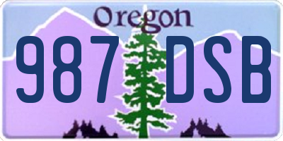 OR license plate 987DSB
