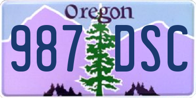 OR license plate 987DSC