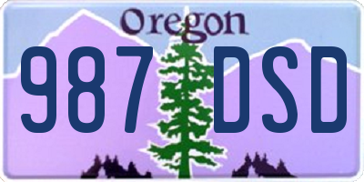 OR license plate 987DSD