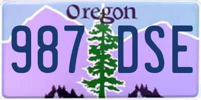 OR license plate 987DSE