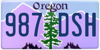 OR license plate 987DSH