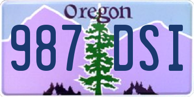 OR license plate 987DSI